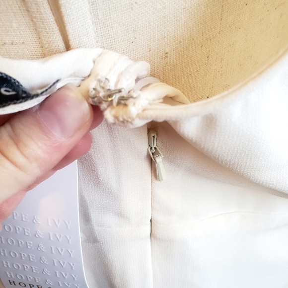 HOPE & IVY | Tie-Back Embroidered Maxi Wedding Dress in Ivory sz 14 - Picture 10 of 16